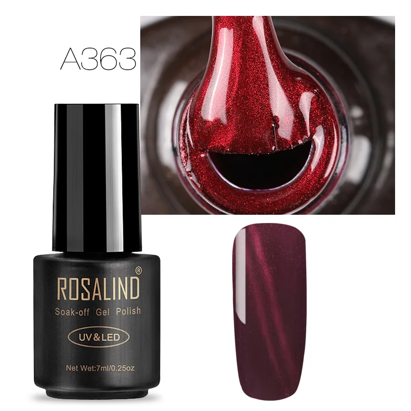 A363 ROSALIND лак для ногтей серии Red Cat Eye УФ-гель для ногтей Полупостоянный отмачиваемый гель лак - Цвет: A363