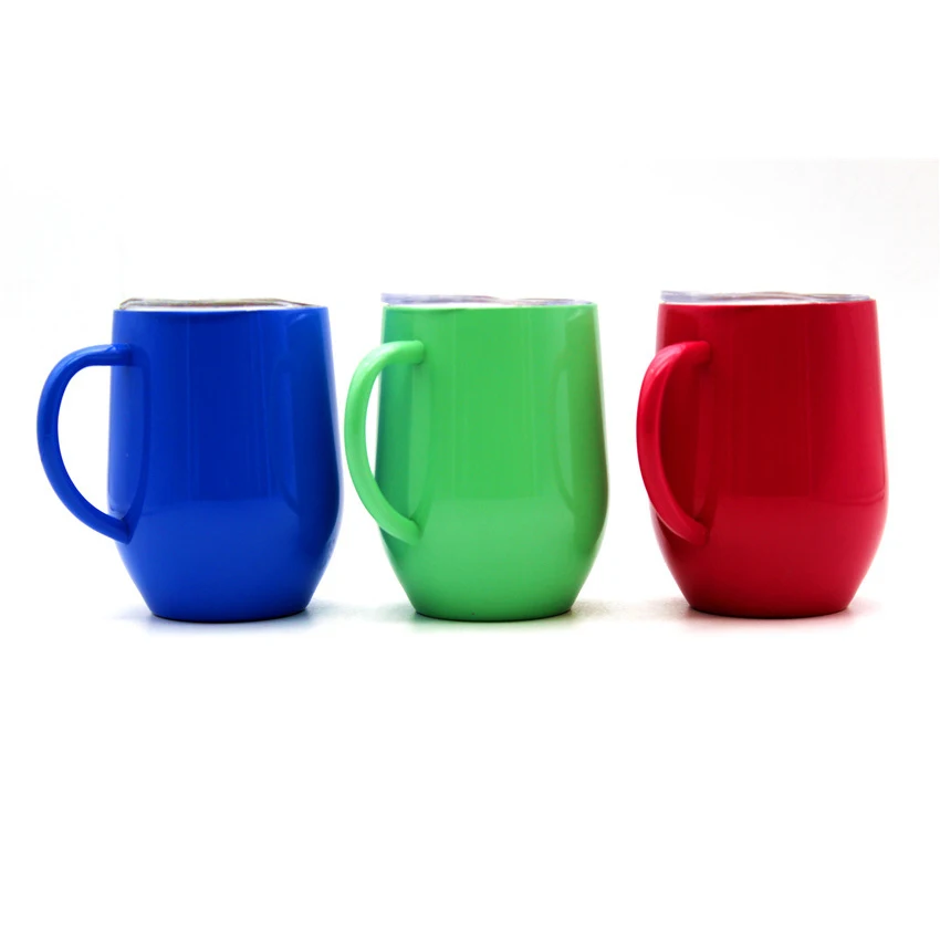 Кофейная кружка из нержавеющей стали с ручкой 12 унций | Дом и сад