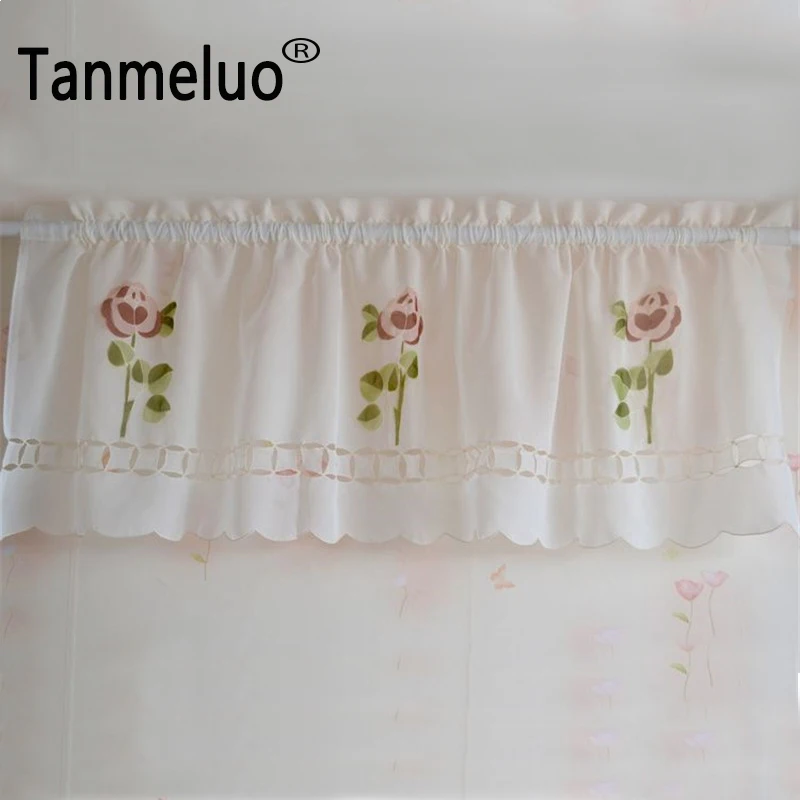 Кухонные шторы с вышивкой 45 см высота x 150 ширина|curtain length|curtain setcurtain trim |