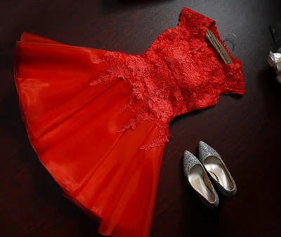 red Robe de soiree кружевное платье для сестер короткое банкетное бальное платье Vestidos Сексуальное Вечернее Платье Vestidos de festa платья для выпускного вечера - Цвет: red