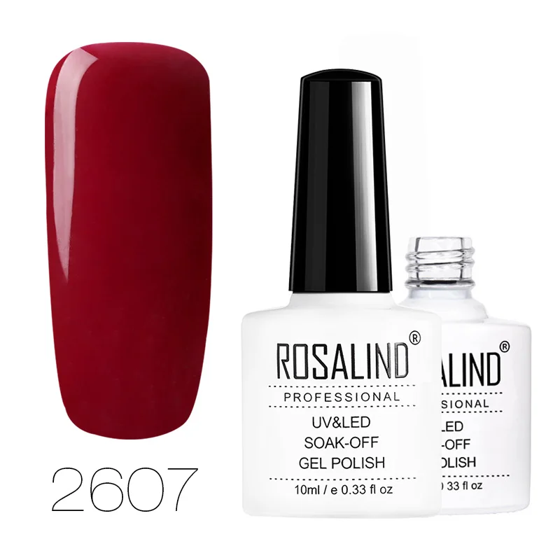 2607 ROSALIND Гель-лак 1 шт. УФ-лак для ногтей Nagellak полуперманентный впитывающий Гель-лак для маникюра Гибридный Гвоздь Грунтовка Гель-лак для ногтей - Цвет: 2607