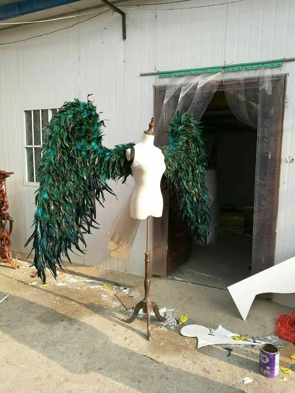 Red Costume Adult's large angel feather wings Cosplay photography Game Display fashion show props EMS free shipping | Дом и сад