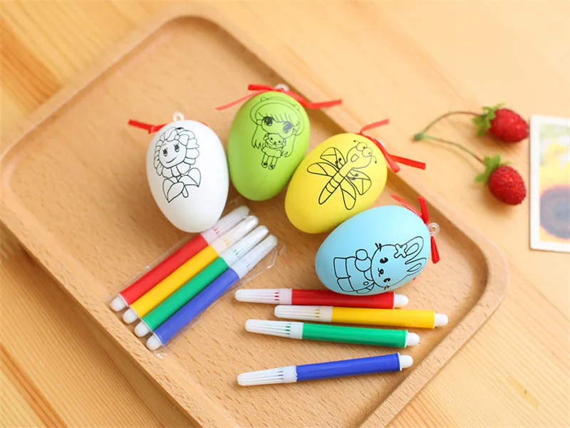 1 шт. DIY креативная картина Яйцо мультфильм красочное яйцо ручка цвета воды Набор Развивающие игрушки подарки для детей ребенок