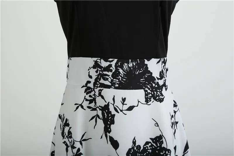 BLINGSTORY Plus Size Women 5xl V-neck Floral Casual Party Tea Swing Dress Roupas Feminina | Женская одежда