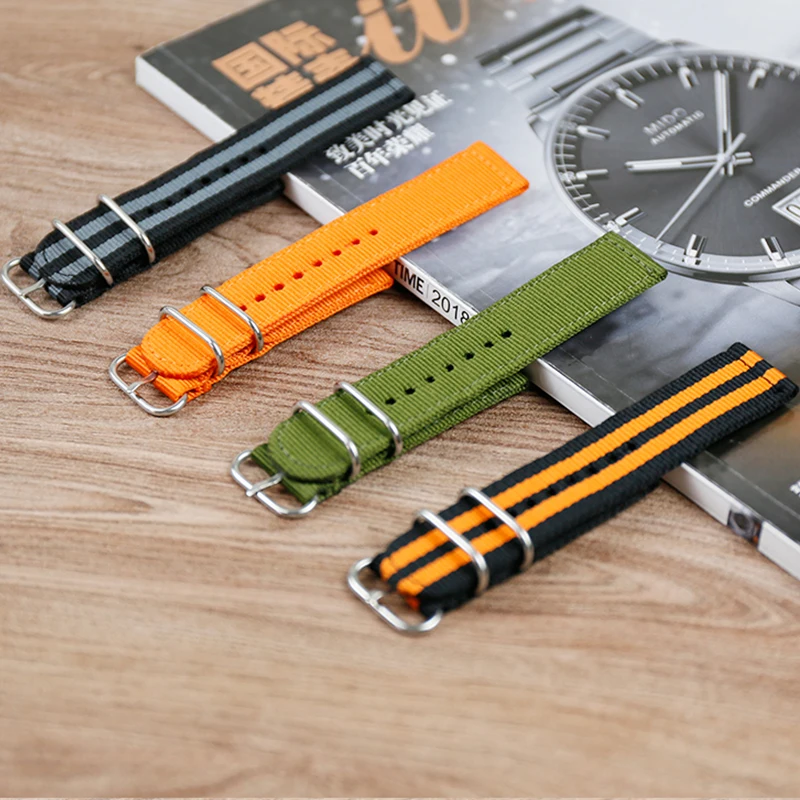 

Nylon canvas strap watch accessories thick soft waterproof sweat-proof not stab 24 MM men's ladies strap