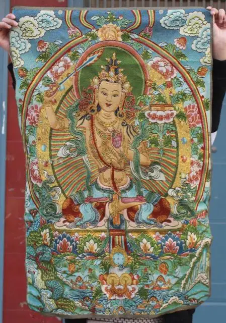 Китайская античная коллекция вышивка танка Бодхисаттва манджури схема|diagram| |