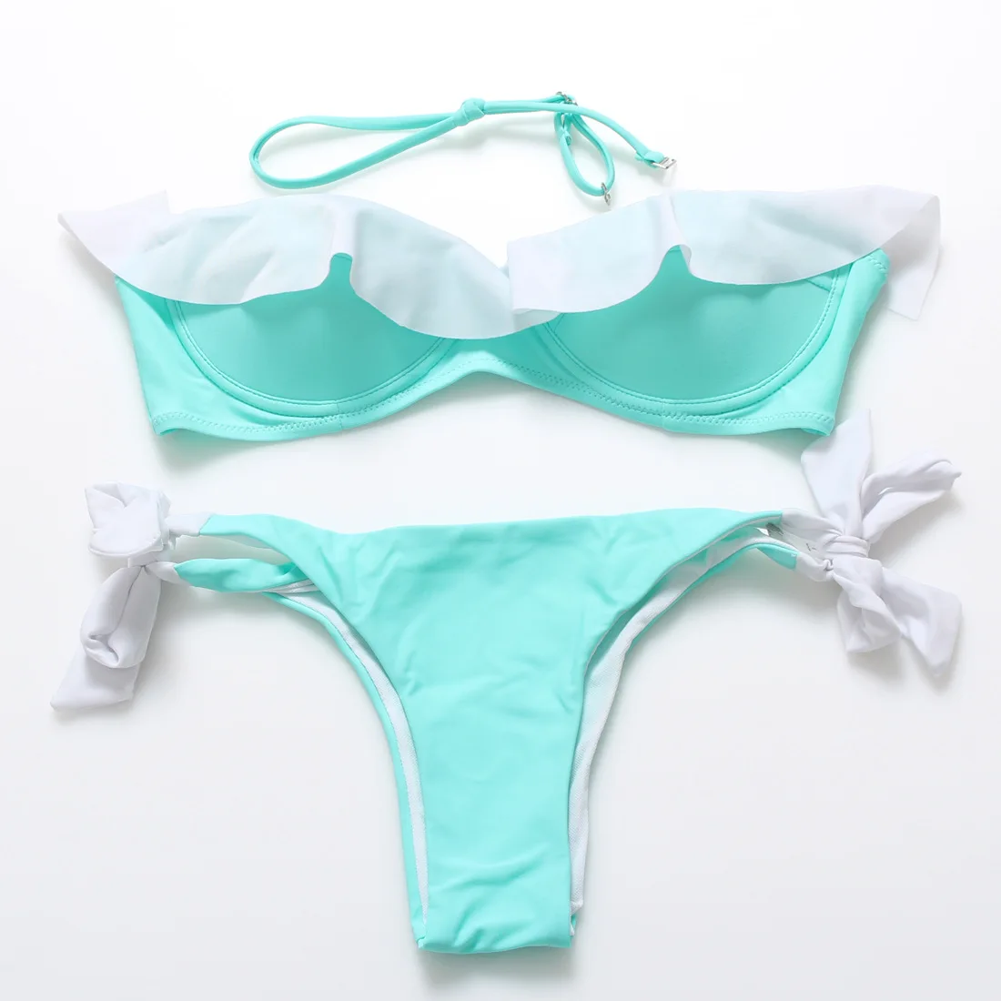

New Sexy Ruffle Bikinis Women Swimsuit Push Up Swimwear Lace Bikini Set Brazilian Bathing Suits Beachwear Swimming Suit