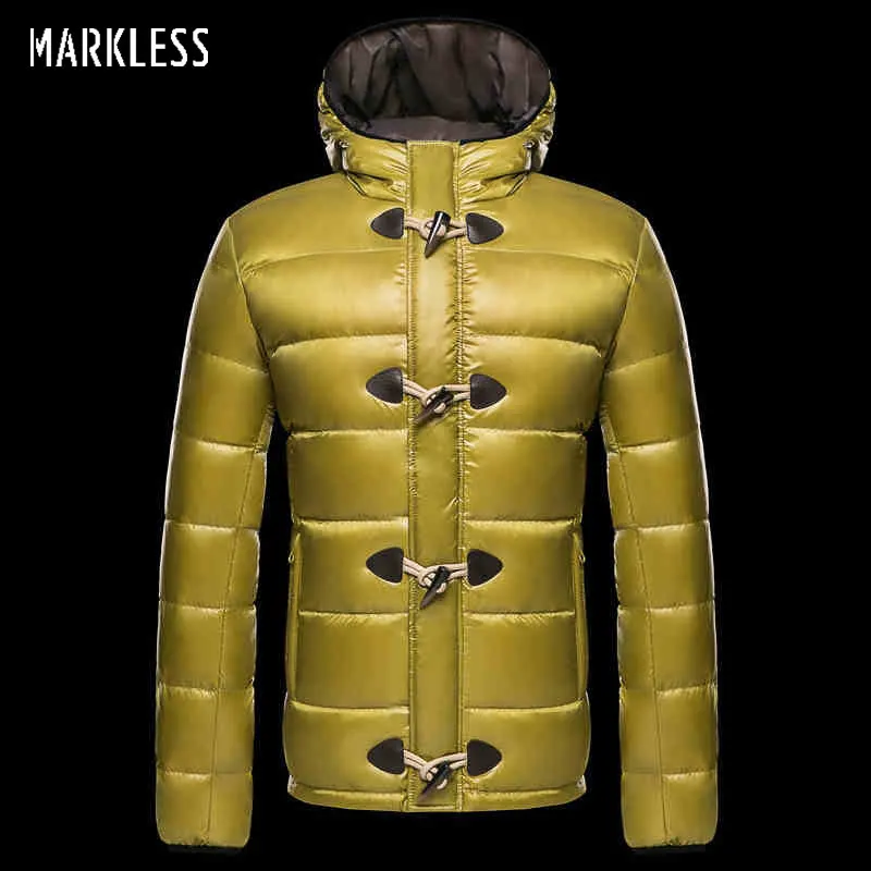 Мужской пуховик с капюшоном Markless белый Повседневный 2018 | Мужская одежда