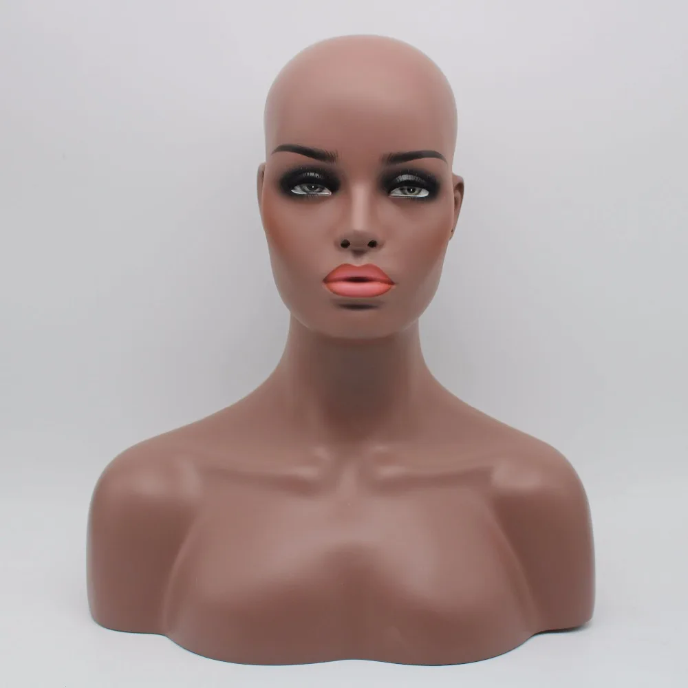 

Realistic Fiberglass African American Black Female Mannequin Head Bust For Wigs