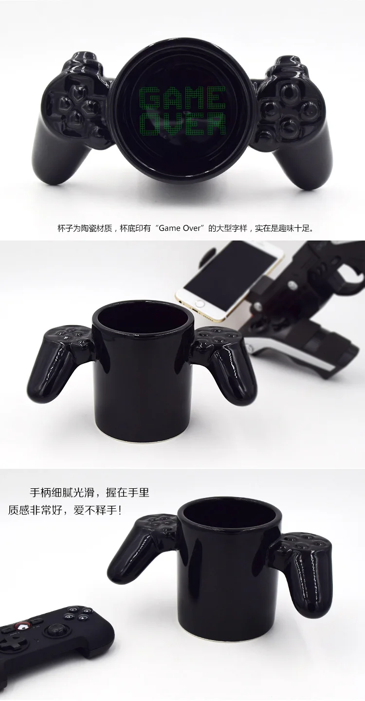 Creative Handle Game Over Coffee Mug Ceramic Cup Milk Tea Mugs Drinkware Gameboy Birthday Gift