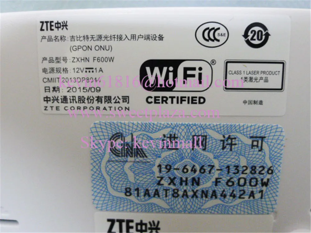 ZTE GPON ONU ZXHN F600W с 4 портами ethernet + wifi маршрутизатор SC/APC SIP или протокол H.248 | Мобильные