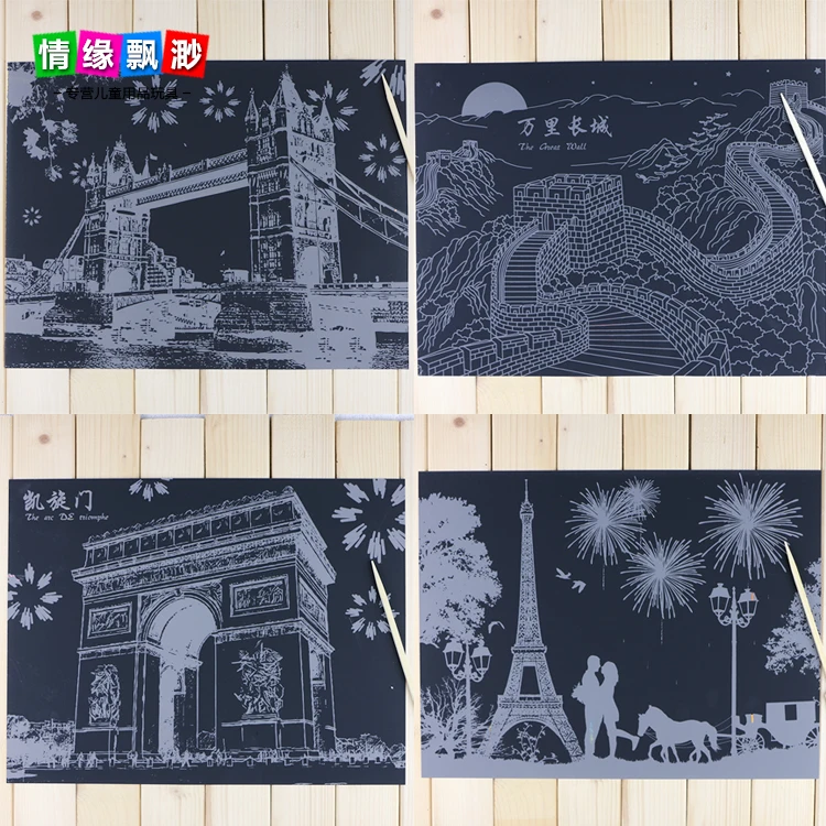 Набор из 4 предметов для детей с рисунками мультфильмов большого размера