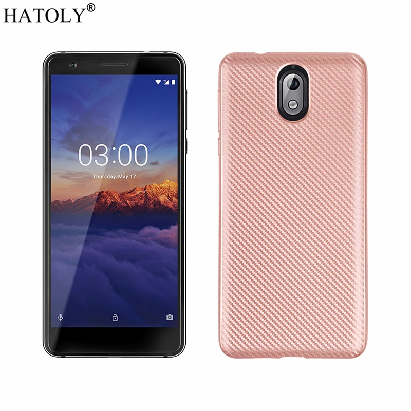 HATOLY для Fundas Nokia 3 1 чехол 2018 ультра-тонкий мягкий ТПУ углеродное волокно задняя