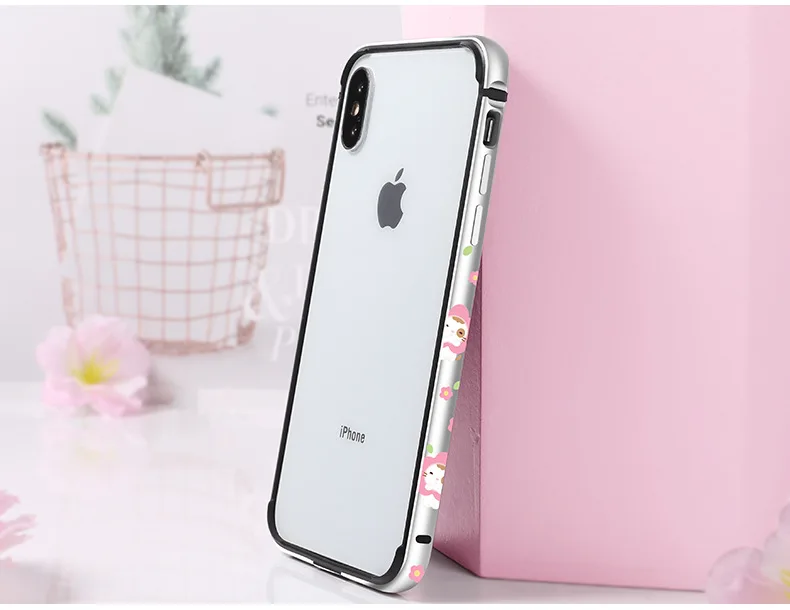 Мультяшный металлический бампер для iPhone XS MAX чехол для iPhone X XS мультяшная алюминиевая рамка Защитный чехол силиконовый анти-падение