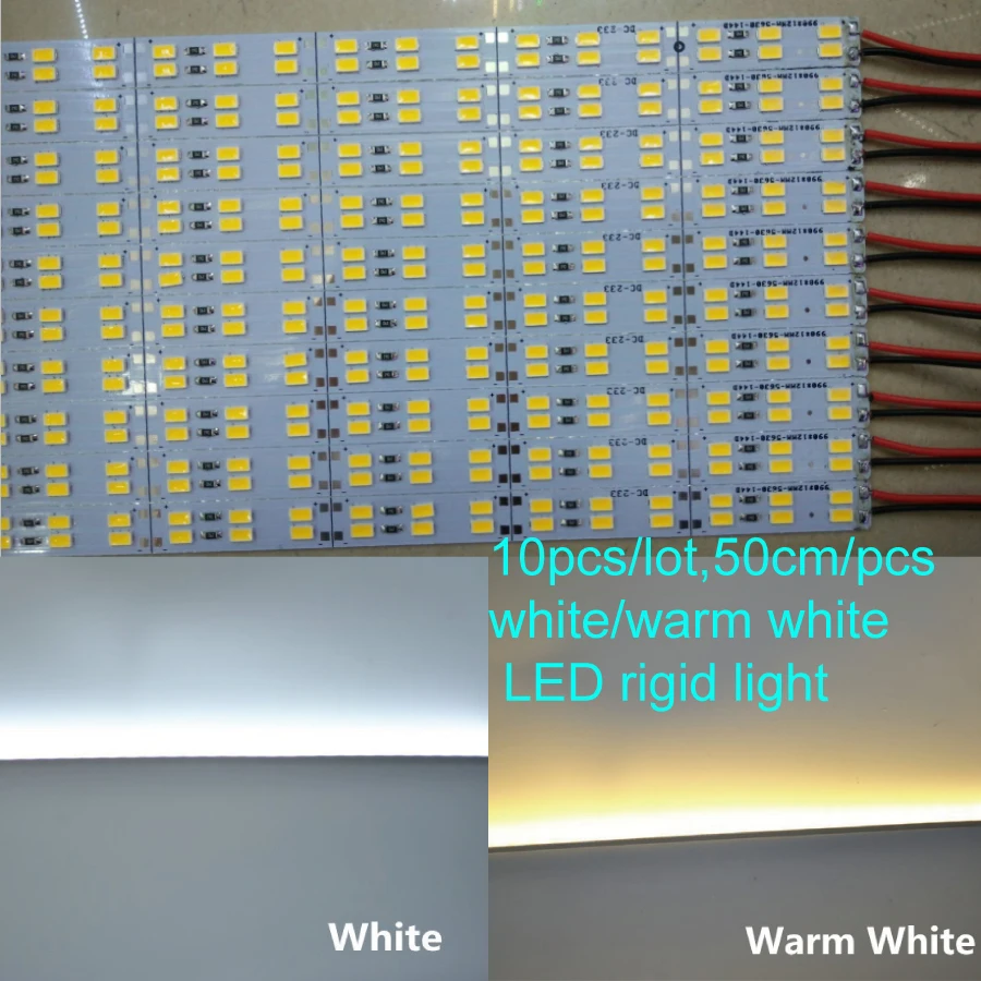 

10pcs*50cm Factory Wholesale Double row DC12V, 72/84 SMD 5630 LED Hard Rigid LED Strip Bar Light,supper bright,brightness