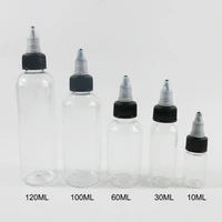 1pc refillable empty pet plastic eye liquid dropper bottles tobacco bottle containers ink bottles 10ml 30ml 60ml 100ml 120ml