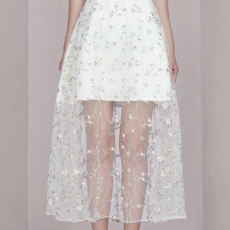 INDRESSME 2019 новый сексуальный милый кружевной Вышитый цветочный фотосетчатый наряд