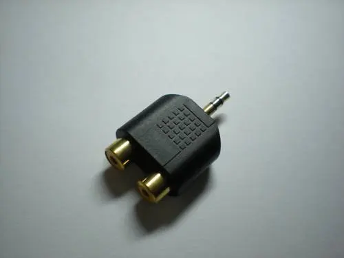 Конвертер 3 5 мм стерео штекер к двойному гнезду RCA позолоченный 10 шт. в партии|jack