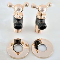 2pcs new gold color brass black oil rubbed bathroom angle stop valve 12 male x 12 male thread bathroom accessory mav017