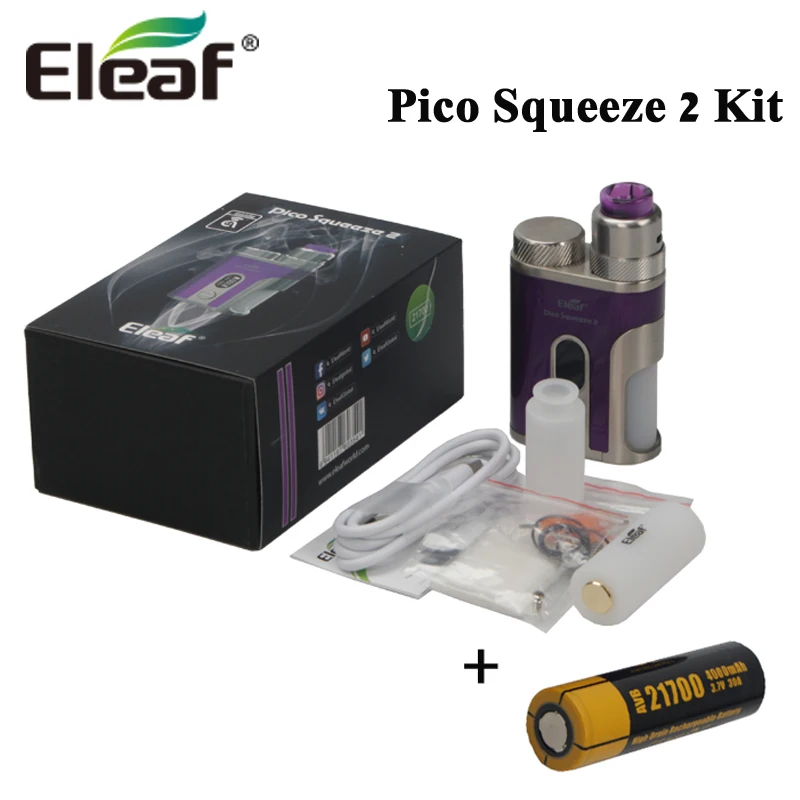 Оригинальный eleaf Pico Squeeze 2 с коралловым комплект 8 мл блок впрыскивания 100 Вт Пико