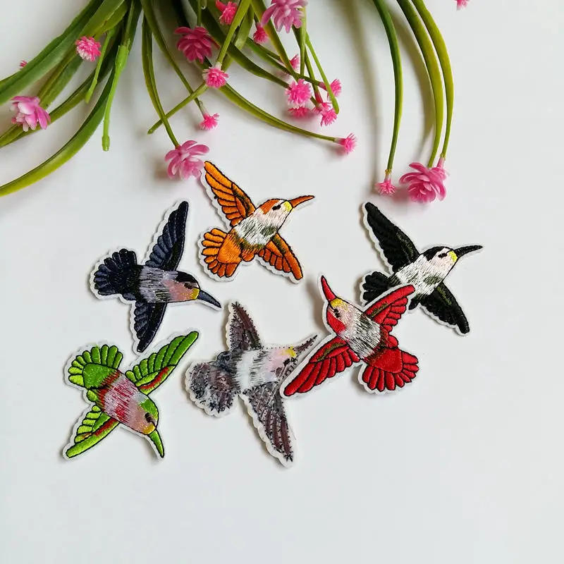 6 шт HummingbirdsPatches для костюмы Утюг наклейки одежды с аппликацией значки вышитые