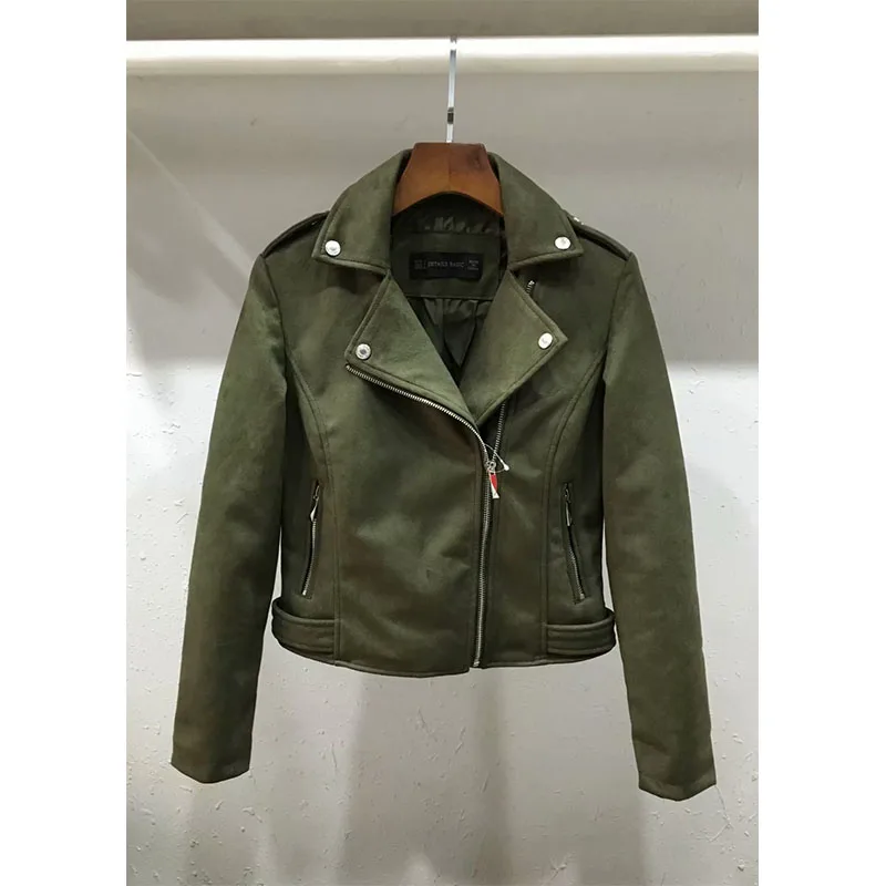 Куртка из искусственной кожи женская модная яркая черная мотоциклетная куртка