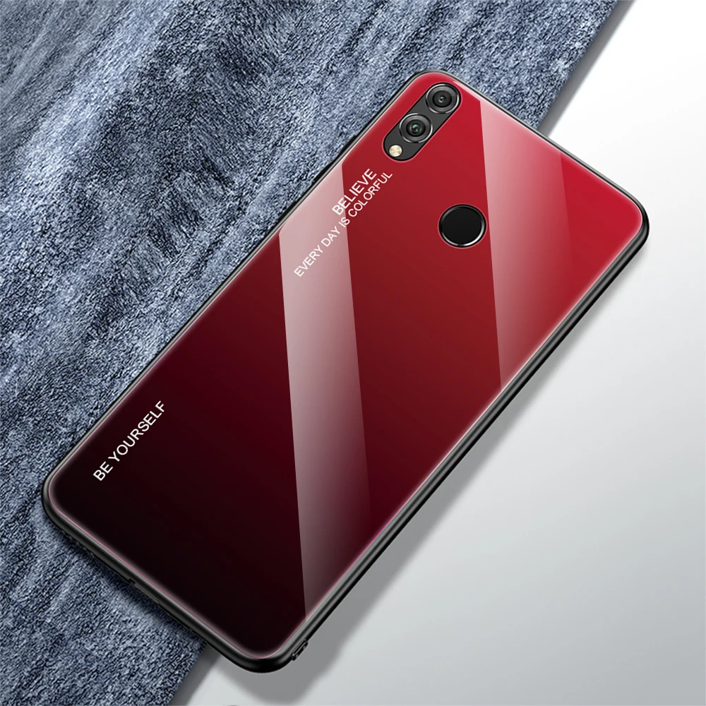Чехол Aurora из закаленного стекла для huawei Honor 8X20 Pro 10 9 Lite View 20 Y9 Nova 3 3i 4 8X с мягкими краями жесткая цветная задняя крышка - Цвет: 05