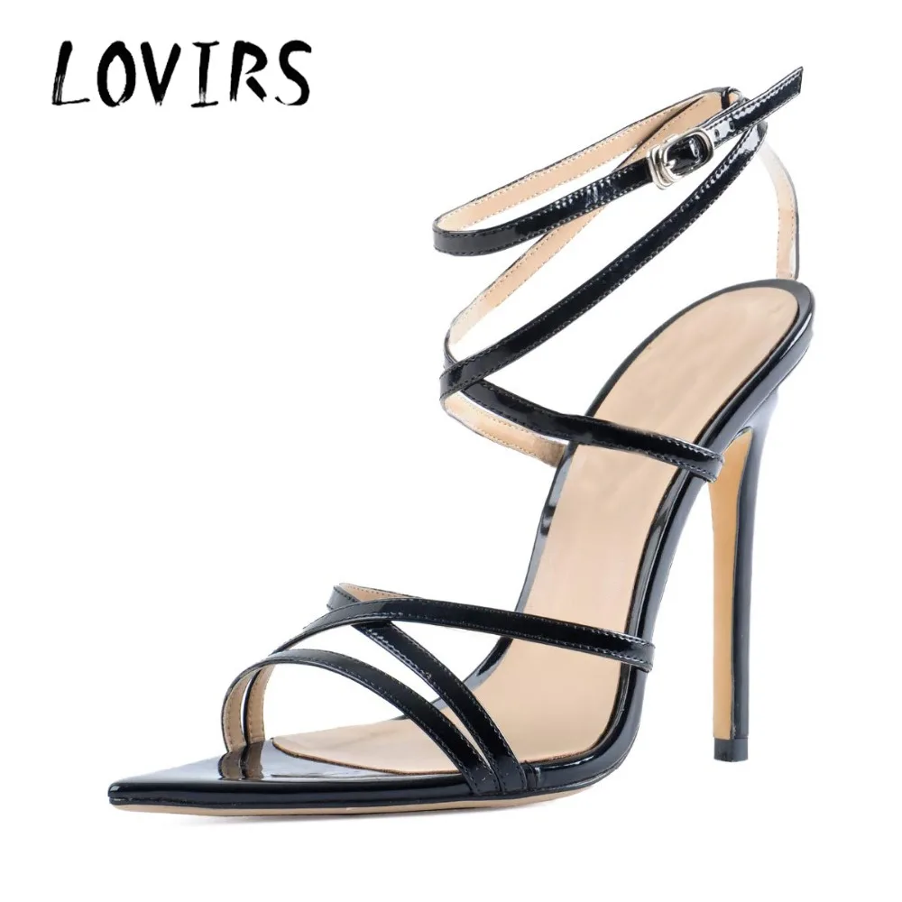 Женские Классические босоножки LOVIRS с ремешком на щиколотке открытым носком и