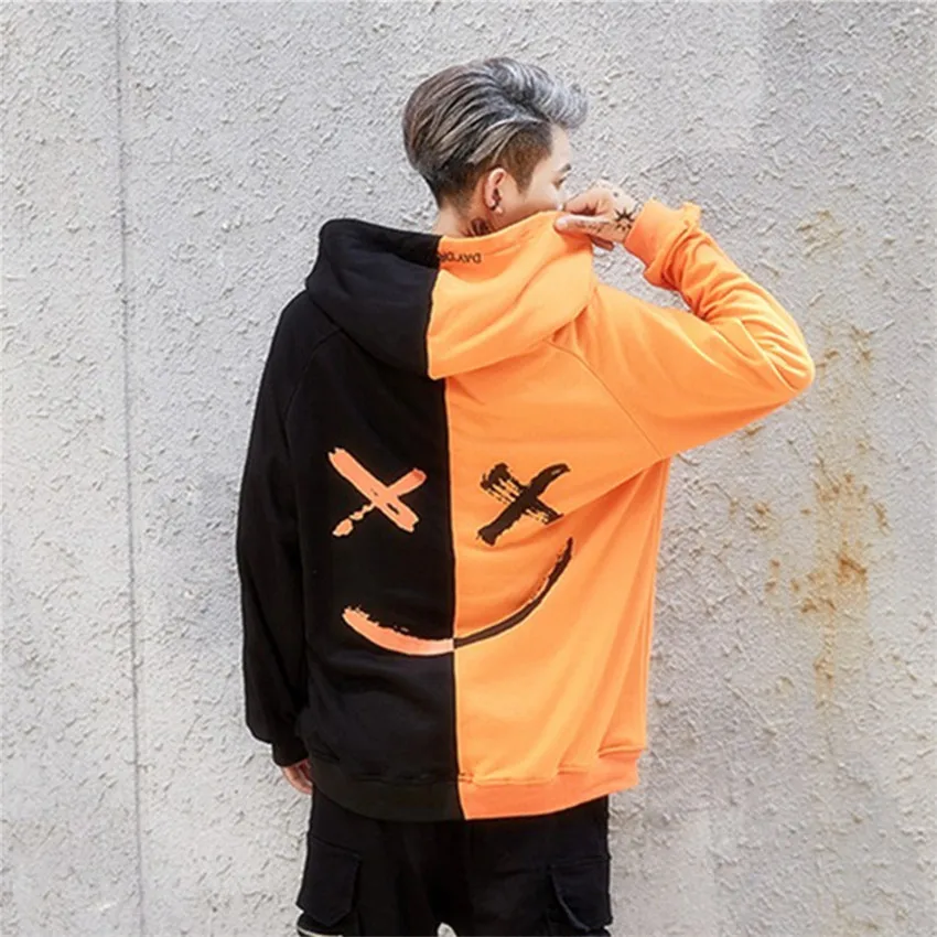 Dropshipping Suppliers Usa Men Hoodies Sweatshirts Smile Print Headwear Hoodie Hip Hop Streetwear hoodies size S-2XL 100% cotton | Мужская