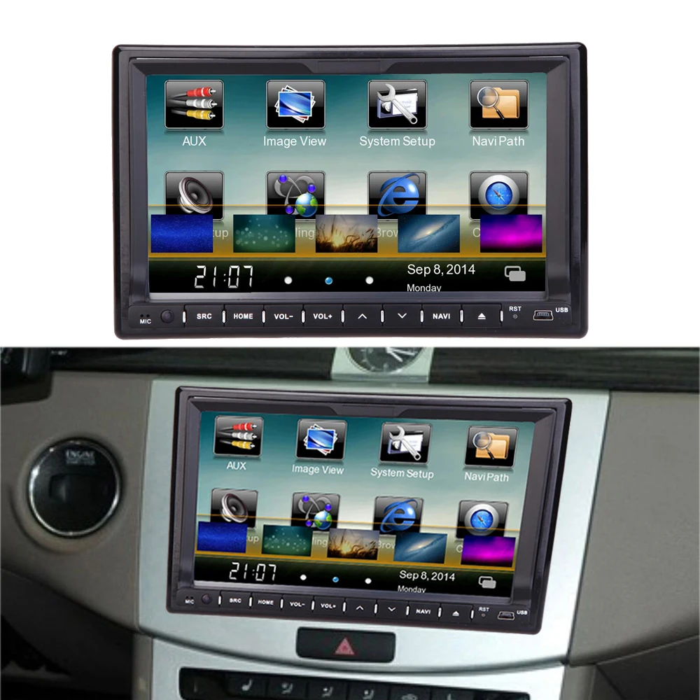 Универсальный 7 дюймовый сенсорный HD экран 2 Din автомобильный DVD/USB/SD плеер Bluetooth GPS