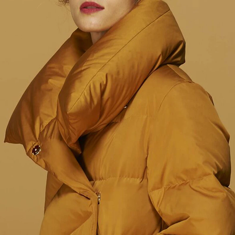 Пуховик женский европейский стиль длинная парка на гусином пуху 2019 | Женская