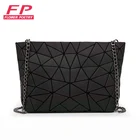 Сумка на плечо Женская со светящимися звеньями, модный мессенджер с геометрическим узором, простая Складная Сумочка-клатч через плечо