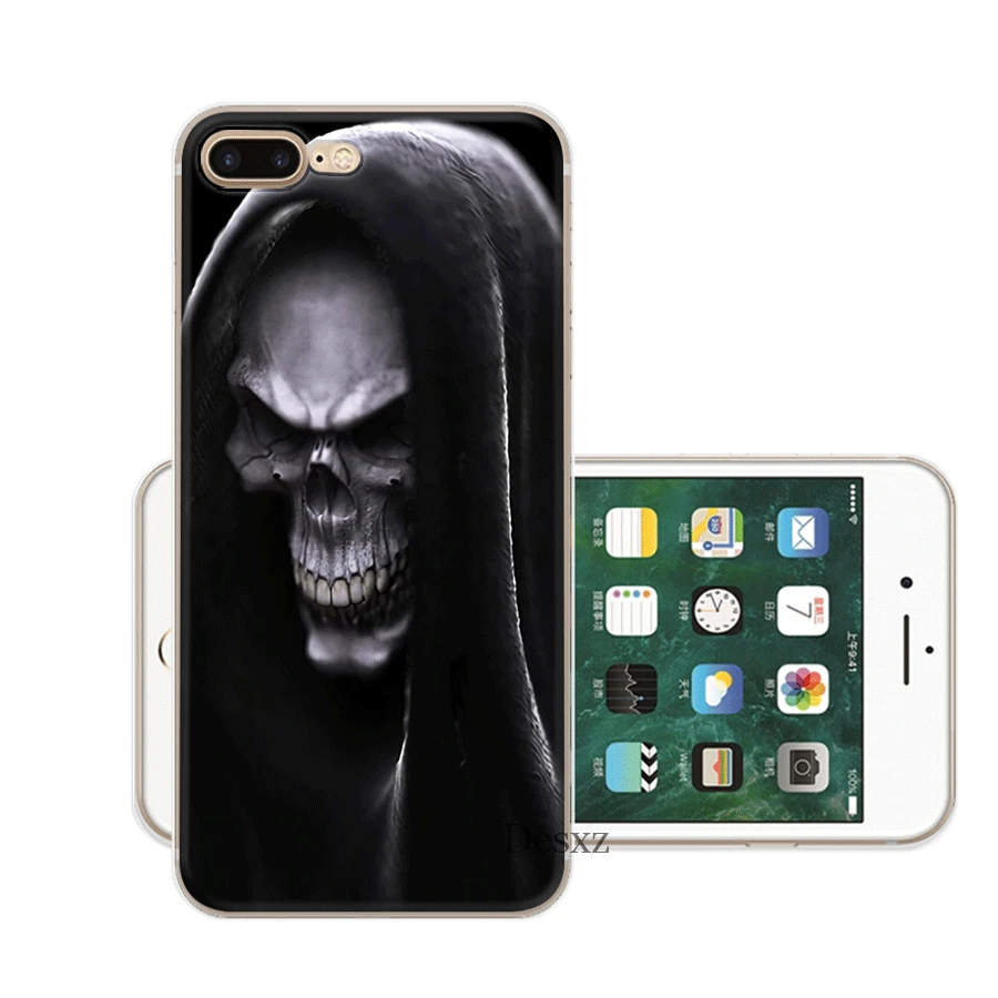 Чехол для мобильного телефона Жесткий iPhone 11 Pro X XR XS Max 6 6s 7 8 Plus 5 5S SE чехол Death Skull |