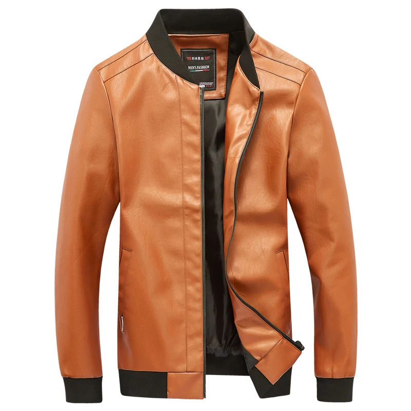 2019 Весна для мужчин Slim Fit кожаная куртка однотонная подростковая мода Бейсбол