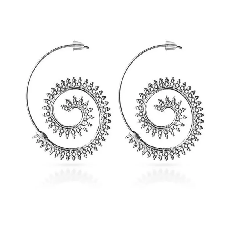 Yiustar 2017 Новое поступление большой вихревой Серьги для Для женщин простой улитка