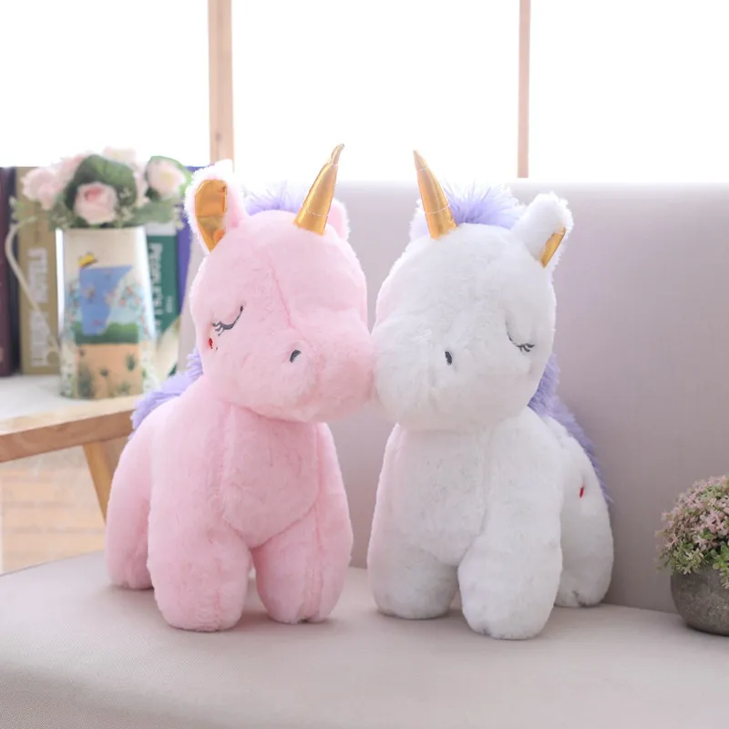 40-70cm Unicorn Stuffed Animals Plush toy Unicornio Animal Horse High Quality Cartoon Gift For Children Kids Christmas Present images - 6