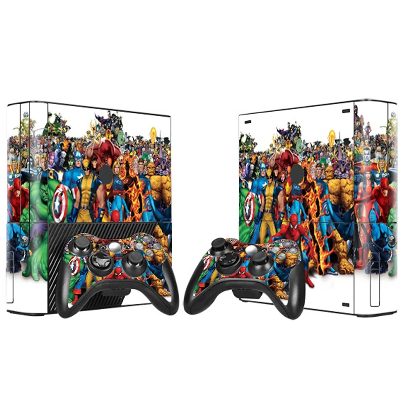 Кожаные наклейки для Xbox 360 E консоли и контроллера Скины наклейки s для Xbox360 E винил-Мстители Железный человек Капитан Америка