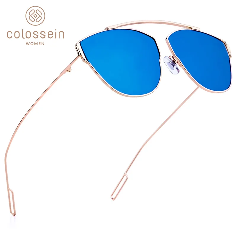 COLOSSEIN новые модные солнцезащитные очки для женщин авиаторы металлические