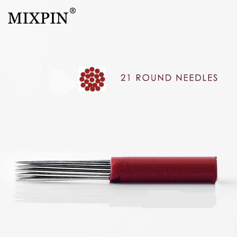 

100 Pcs 21 Round needles for manual pen Semi permanent makeup manual fog pen needle R21 microblading eyebrow pen needles