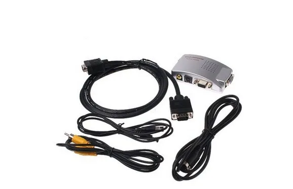 Free Shipping PC VGA to TV Video AV Signal Converter video Switch Box Wholesale |