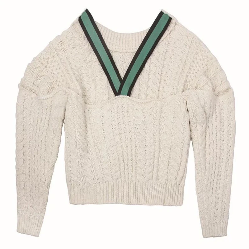 Women Off Shoulder Halter Sexy Pullovers Sweaters Femme Backless O Neck Loose Solid Club Knitwear 2019 Winter Knitted Sweater | Женская