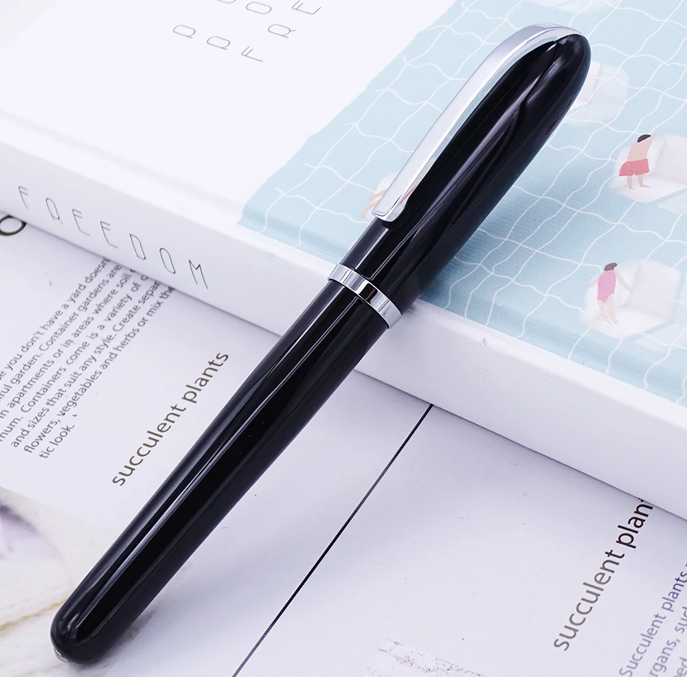 

Baoer Fountain Pen 'Air Force One' Black with Silver Clip Iridium Medium Nib Unique Design Office Business Gift School Supplies