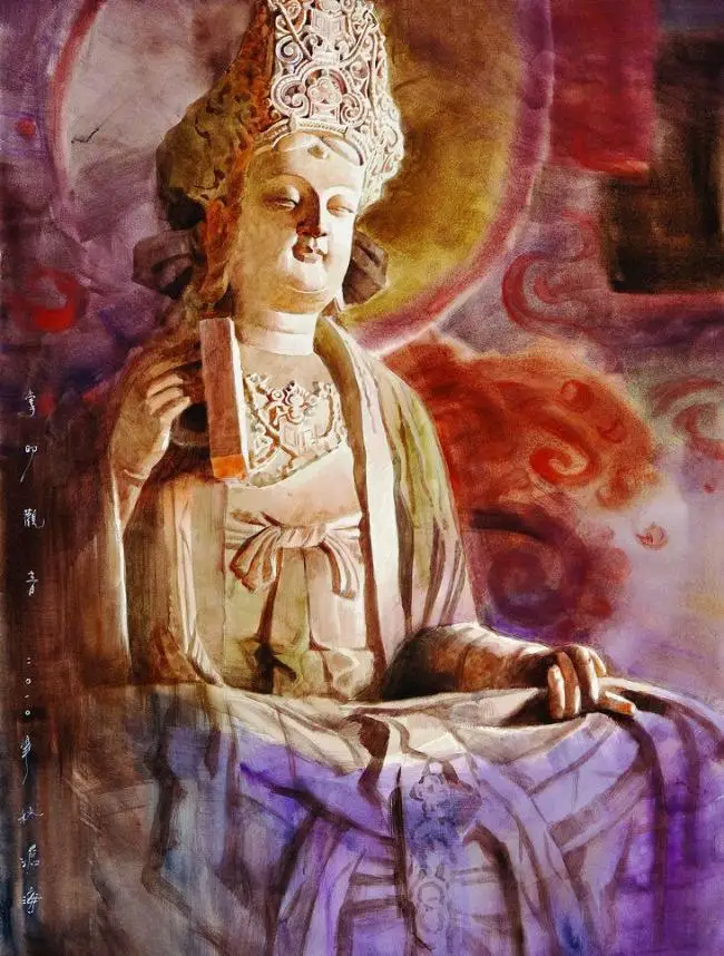 

30" LARGE # Special offer # the Buddha oil painting #HOME Effective protection Bodhisattvas TOP ART PRINT on canvas-