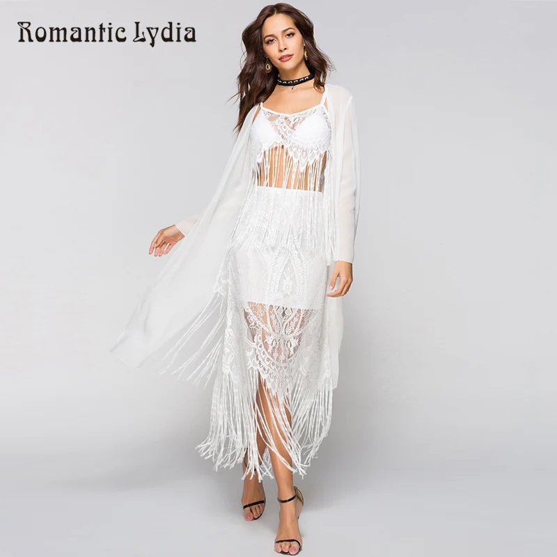 Solid Cardigan Women Chiffon Blouse Shirts Sexy Beach Long Femininas Blusas kimono Female | Женская одежда