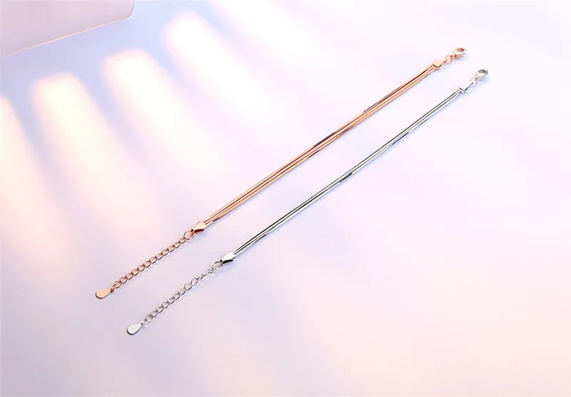 Новый Модный женский Посеребренная Braceletss аксессуары Мода розовое золото 3 слоя