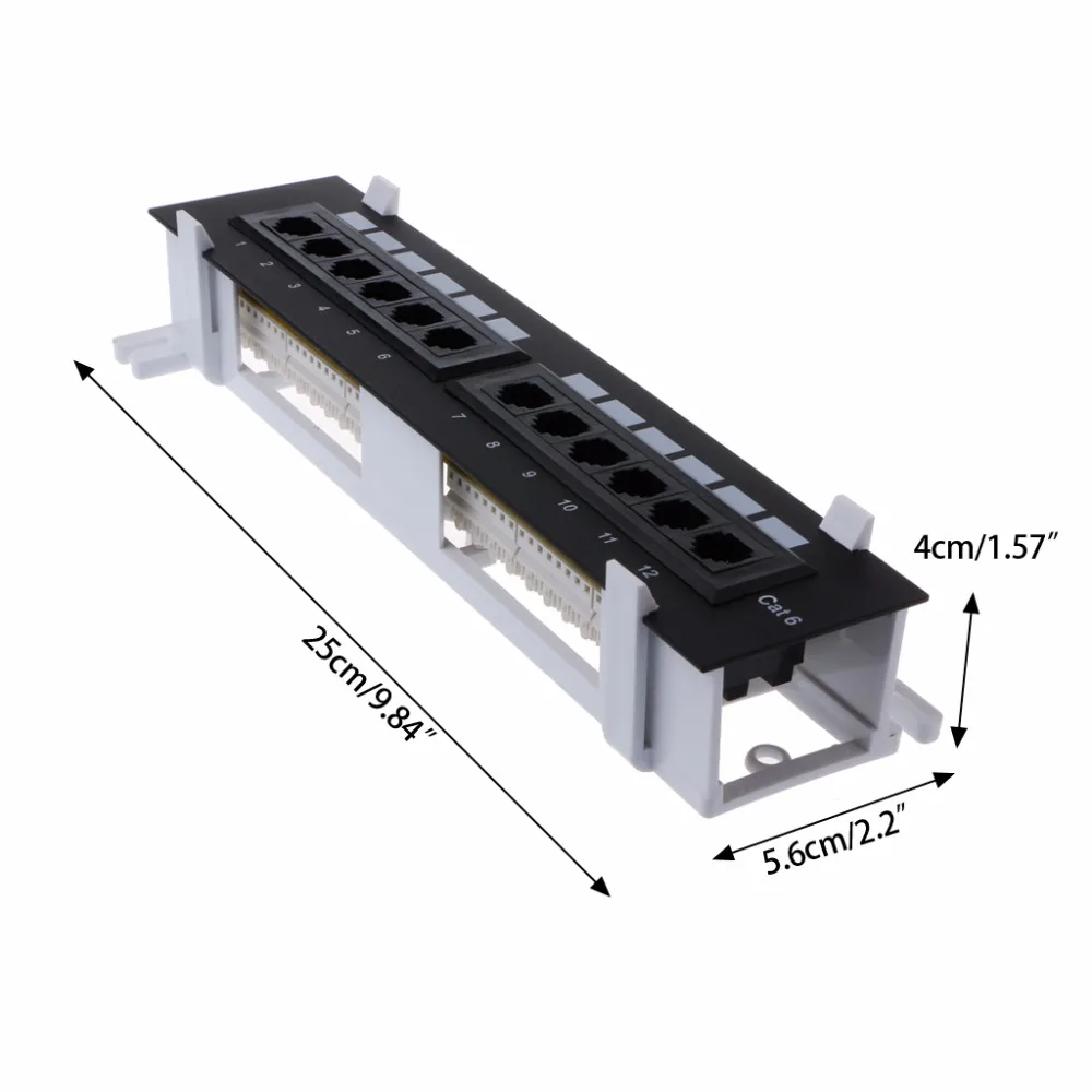12 Ports Ethernet LAN Network Adapter CAT6 Patch Panel RJ45 Networking Wall Mount Rack Mount Bracket Network Tools C26 images - 6