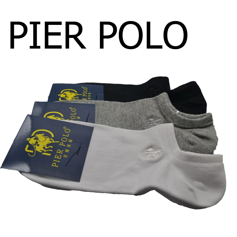 5 пар/партия мужские носки из чистого хлопка для бега с вышивкой по щиколотку