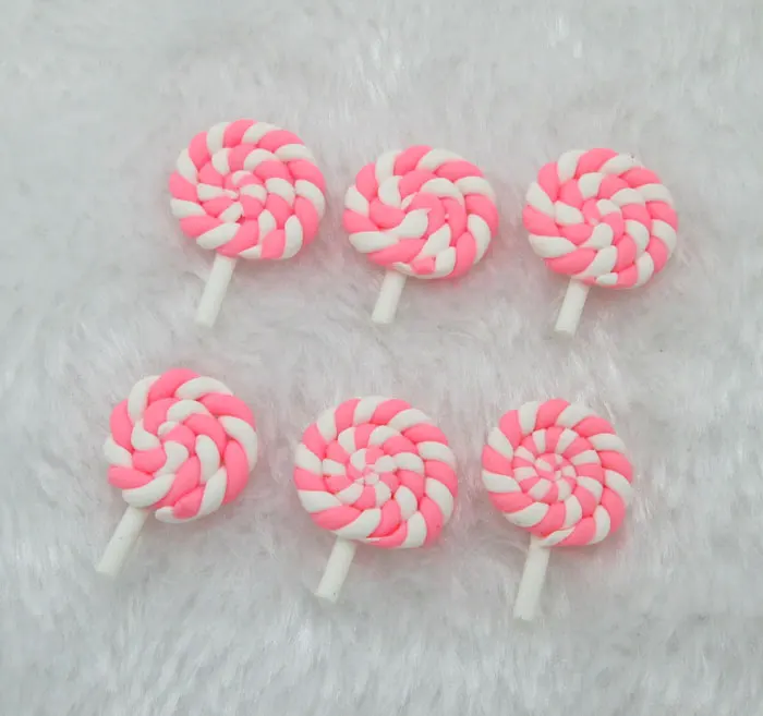 20 шт. розовый леденец глина для украшения поделок кабошон с плоским основанием