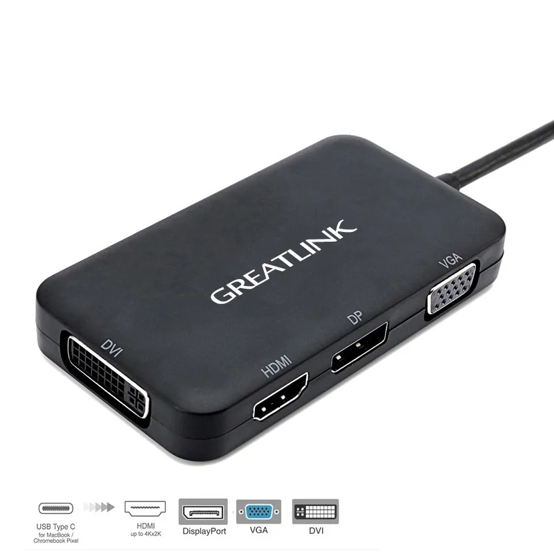 Usb type C к DP 1,2 HDMI DVI D VGA сплиттер Displayport AUX кабель HDMI 4K конвертер DVI-D 24 5 адаптер Thunderbolt 3 концентратор док-станция