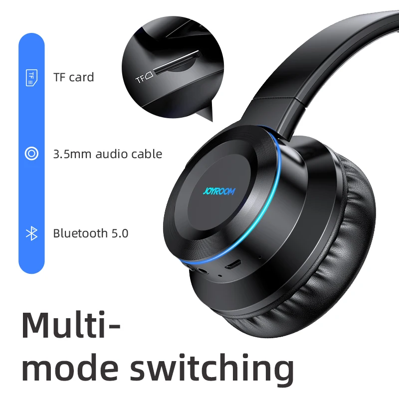 JOYROOM Bluetooth 5,0 беспроводные стерео наушники с CVC шумоподавлением гарнитура сенсорное управление Стерео 7 цветов дыхательный светильник